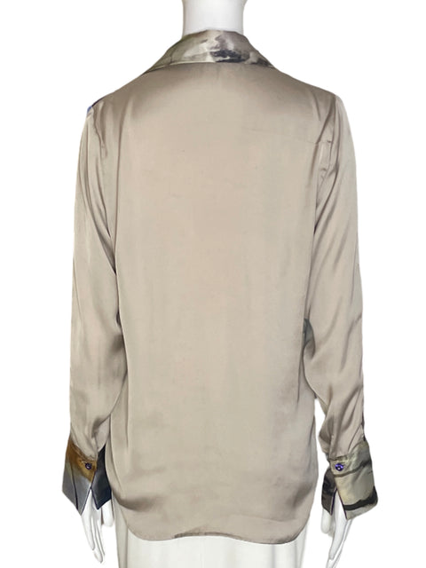 Blusa Silvia Tcherassi Estampado Manga larga Beige - Talla S