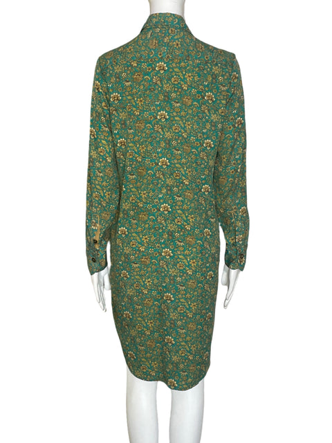 Vestido Lupita Barriga Estampado Manga larga Verde - Talla S