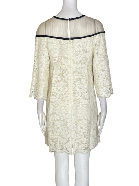 Vestido Honor de Algodón Transparente Midi Beige - Talla S