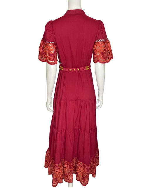 Vestido Love X Design de Algodón Southampton embroidered maxi Rojo - Talla XS
