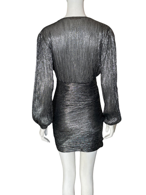 Vestido De Fiesta Maje Cuello v Midi Gris - Talla S