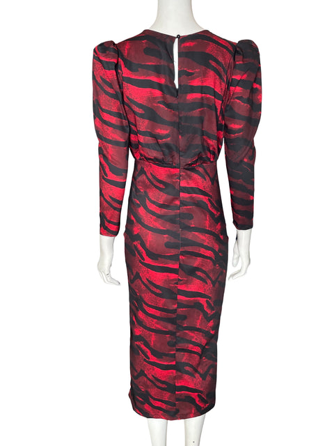 Vestido Ina Cuello v Estampado Rojo - Talla S