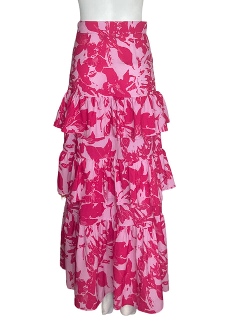 Falda Nylon Aparrel Estampado Floral Rosado - Talla S