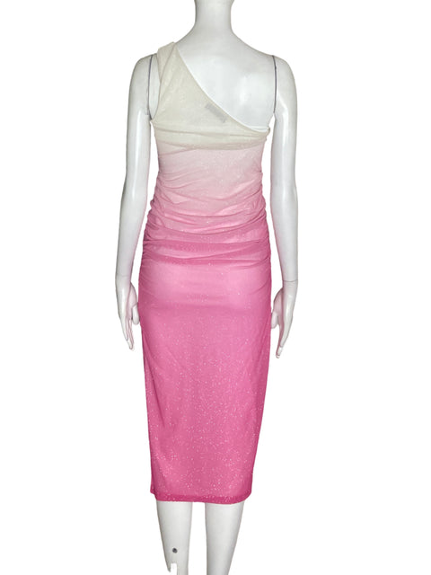 Vestido Bluebrush Oneshoulder Brillo Rosado - Talla S