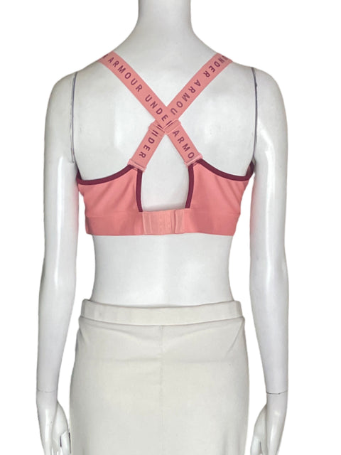 Top Under Armour Liso Crop Rosado - Talla L