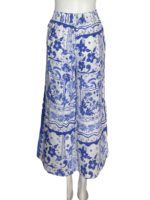 Pantalón Joie Estampado Palazo Azul - Talla L