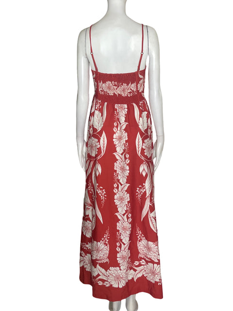 Vestido Farm de Algodón Estampado Floral Rojo - Talla S