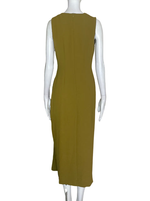 Vestido Zara Asimétrico Midi Verde - Talla S