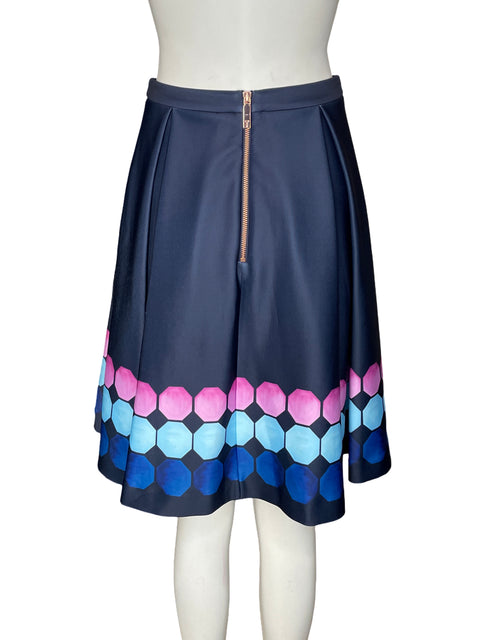 Falda Ted Baker Estampado Plisado Azul - Talla S