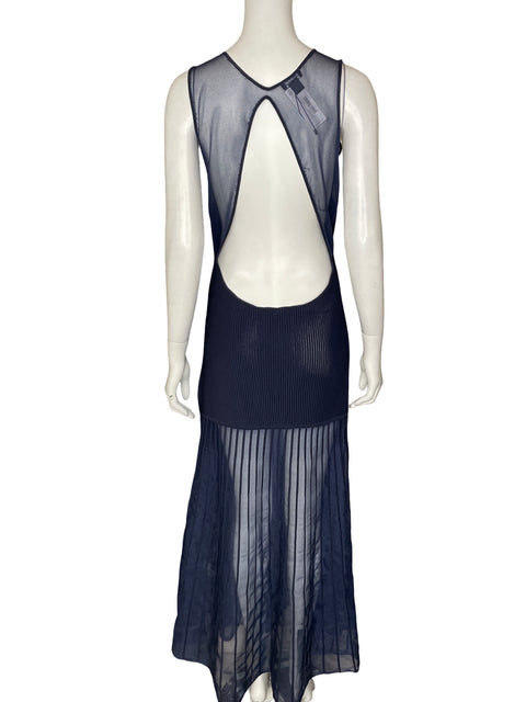 Vestido De Fiesta Karen Millen de Viscosa Maxi Rayas Azul - Talla M