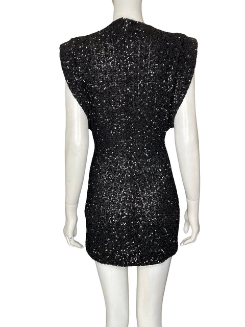 Vestido De Fiesta Zara Midi Lentejuelas Negro - Talla M