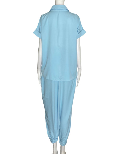 Conjunto Katleen Levy Pantalón/camisa Liso Azul - Talla M