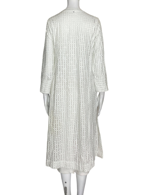Cardigan Studio F Maxi Manga larga Blanco - Talla 8