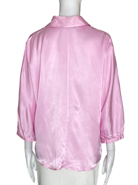 Blusa Zara Satinado Manga larga Rosado - Talla M