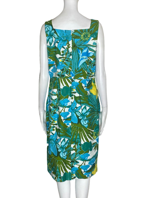 Vestido Talbots Sin mangas Estampado Azul - Talla 8