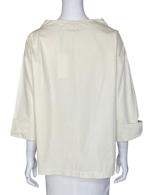 Blusa Uniqlo de Algodón Oversize Beige - Talla S
