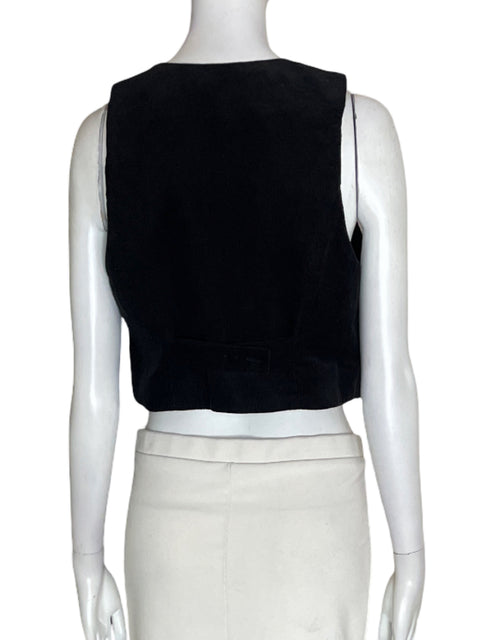 Chaleco Desigual de Algodón Sin mangas Botones Negro - Talla S