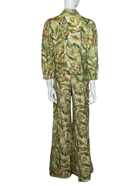 Conjunto Cristina Restrepo Estampado Botánico de Algodón Verde - Talla S