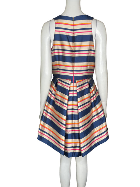 Vestido De Fiesta Nicci Stripe Twill Fit Halter Rayas Azul - Talla 8