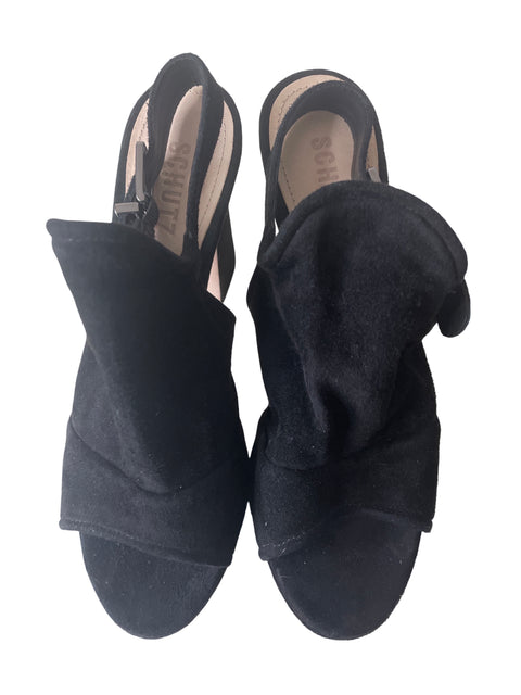 Tacón Schutz Gamusa Destalonado Negro - Talla 38