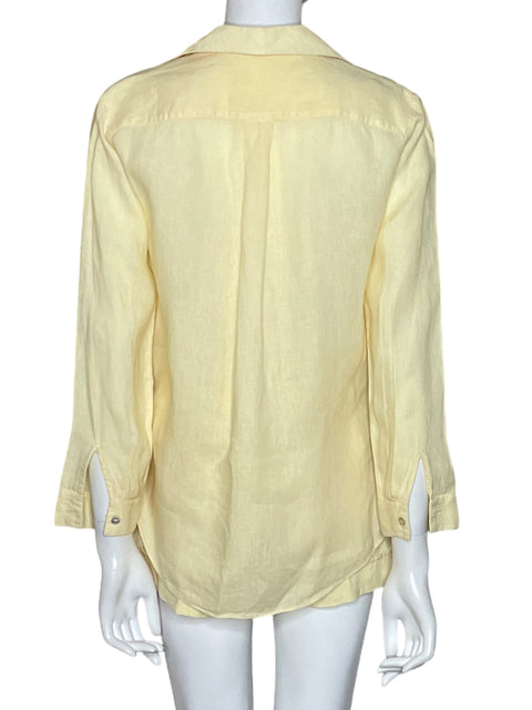 Conjunto Mpm Short Y Camisa de Lino Amarillo - Talla 8