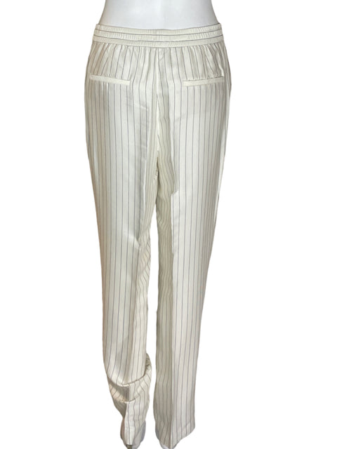 Pantalón Massimo Dutti Rayas Elastico Blanco - Talla 8