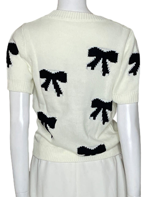 Sueter Tesoro Tps Manga Corta Lazo Blanco - Talla S