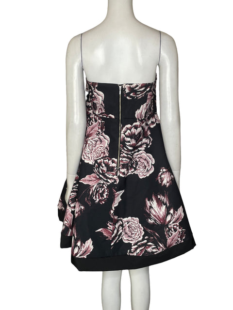 Vestido Keepsake Strapless Estampado Floral Negro - Talla XL