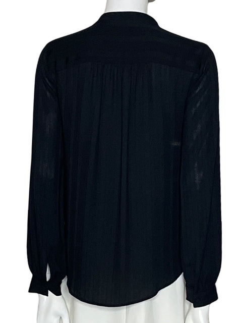 Camisa Ann Taylor Transparente Rayas Negro - Talla S