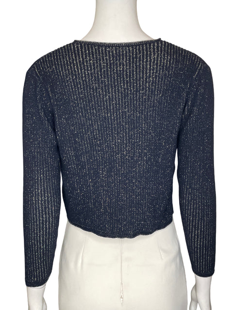 Blusa Zara Manga larga Brillo Azul - Talla 10