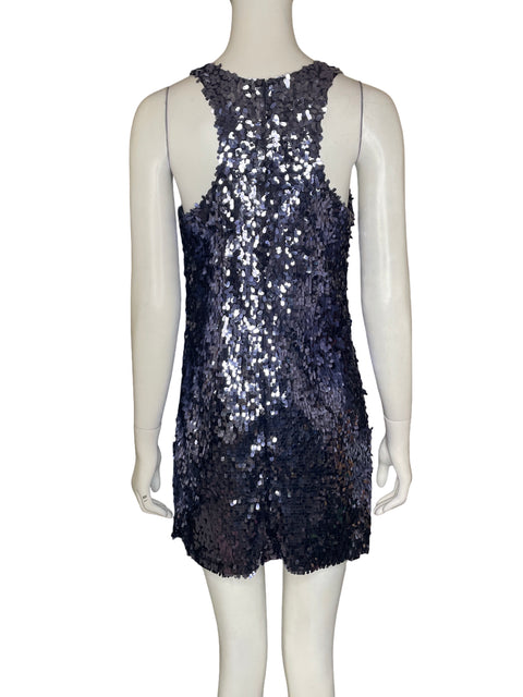 Vestido De Fiesta Patrizia Pepe Midi Lentejuelas Azul - Talla 40