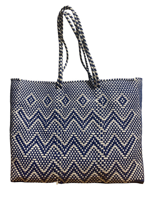 Cartera Artesanal Tejida De Toquilla estilo Tradicional De Oaxaca Azul - Talla U
