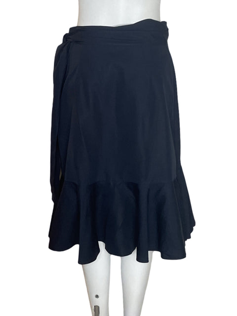 Falda Carolina Herrera de Algodón Ruchas Midi Azul - Talla 6