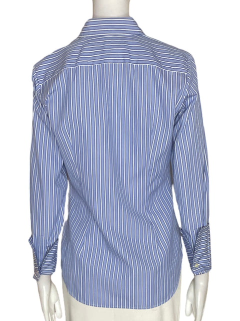 Blusa Ralph Lauren de Algodón Ruchas Manga larga Azul - Talla 8
