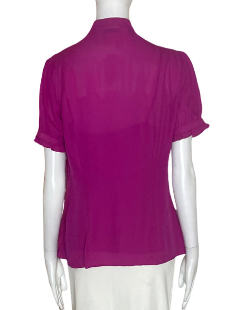 Blusa Pink de Seda Transparente Manga larga Rosado - Talla 12