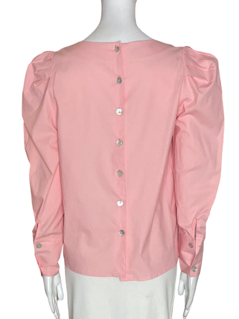 Blusa Michelle Forero de Algodón Abullonado Liso Rosado - Talla S