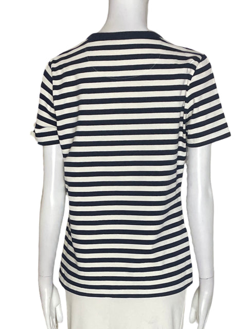 Camiseta Tory Burch de Algodón Rayas Cuello redondo Azul - Talla M
