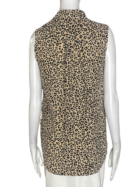 Blusa Equipment de Seda Animal print Sin mangas Beige - Talla S