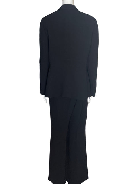Conjunto Tahari Pantalón/blazer Liso Negro - Talla 16