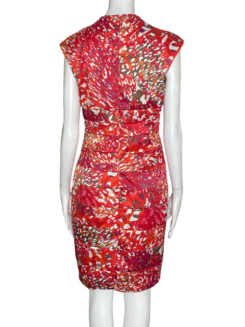 Vestido Sangria Manga corta Estampado Naranja - Talla 4