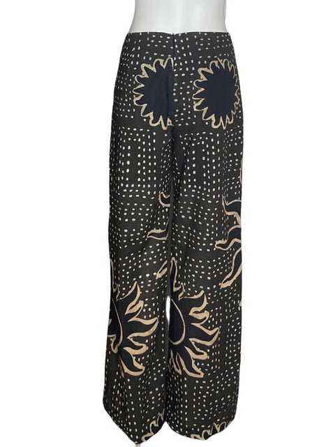Pantalón Blanco Sepia Estampado Sol Negro - Talla S