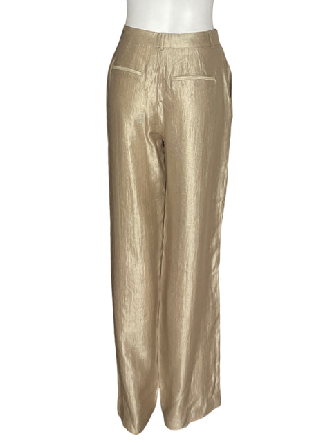 Pantalón Studio F Recto Wide-leg Dorado - Talla 6
