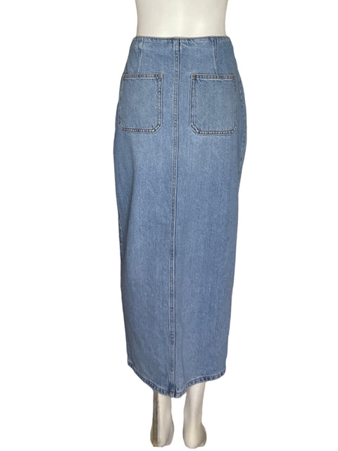 Falda Zara Botones Abierta Azul - Talla XS