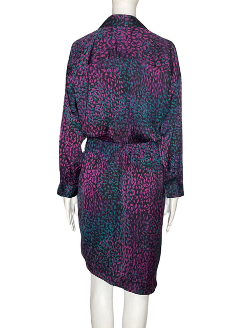 Vestido Express Asimétrico Estampado Morado - Talla S