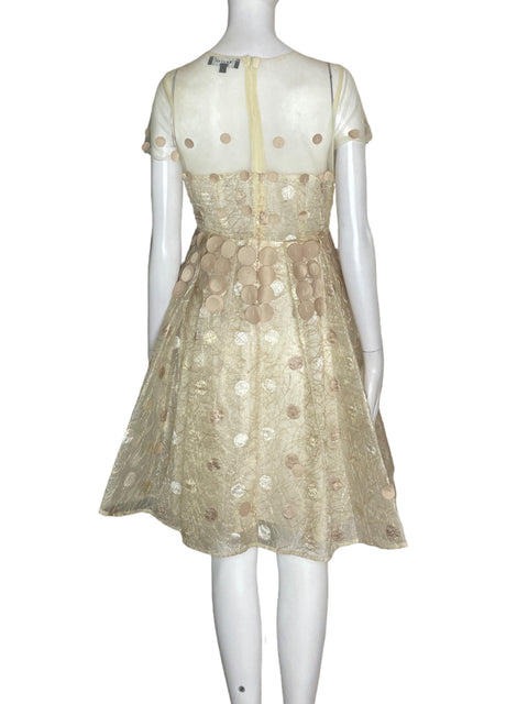 Vestido De Fiesta Beulah Tipo a Midi Beige - Talla S