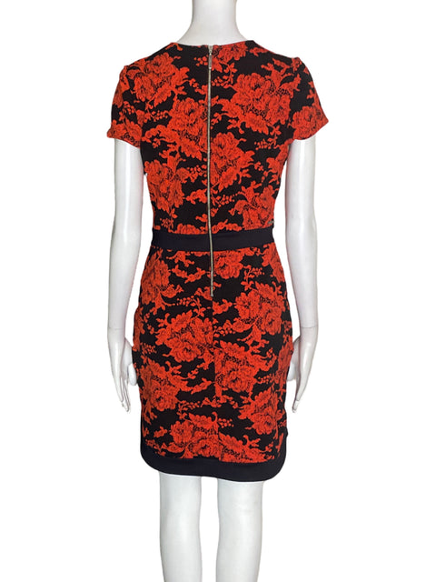 Vestido Colcci Estampado Cuello v Naranja - Talla M
