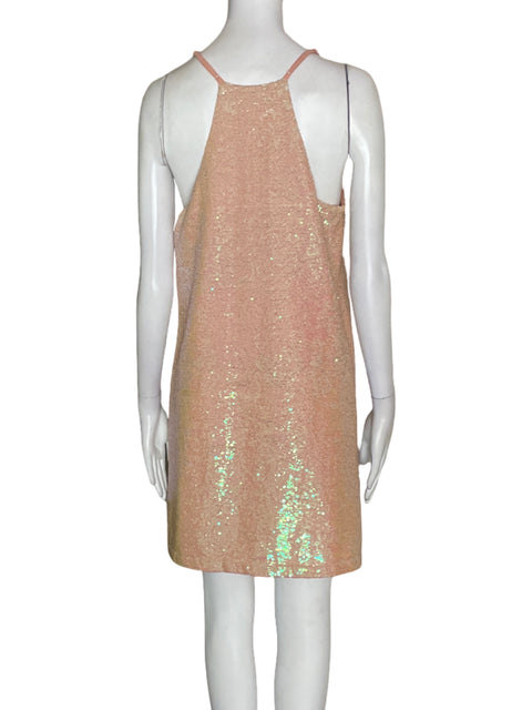 Vestido C.luce Lentejuelas Tiras Rosado - Talla M