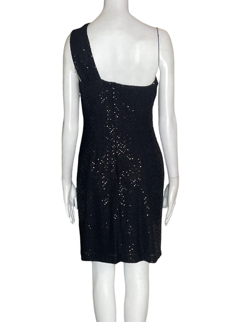 Vestido Jackie Jon Oneshoulder Lentejuelas Negro - Talla 6