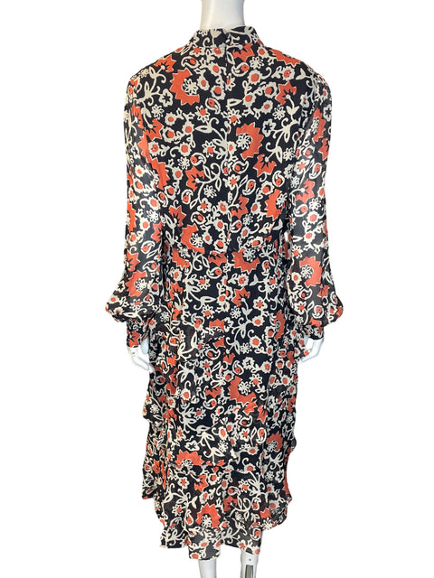 Vestido Saloni de Seda Isa ruffle Naranja - Talla 12