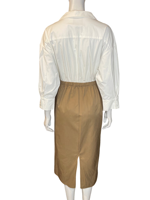 Vestido Rebel Collection de Algodón Cuello v Midi Blanco - Talla L